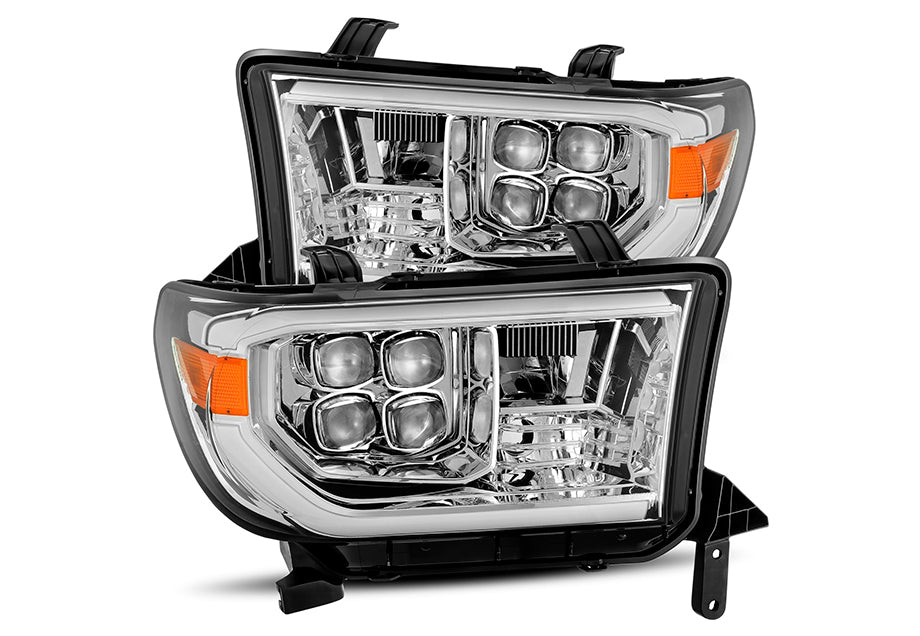 LED Projector Headlights Chrome (Without Level Adjuster) Fits 07