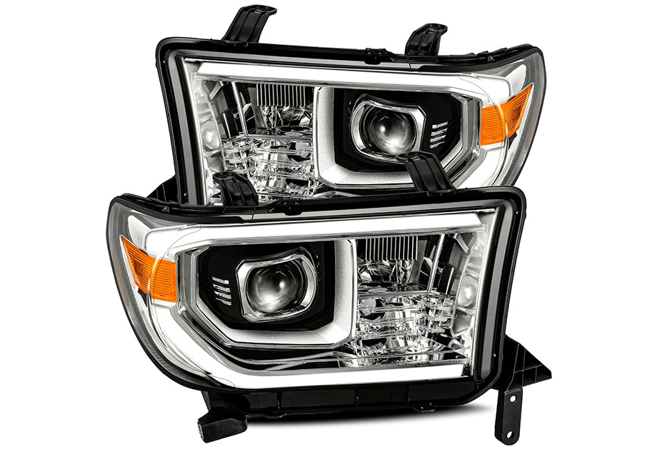 LUXX-Series LED Projector Headlights Chrome (Without Level Adjuster) Fits  07-13 Toyota Tundra/08-17 Toyota Sequoia