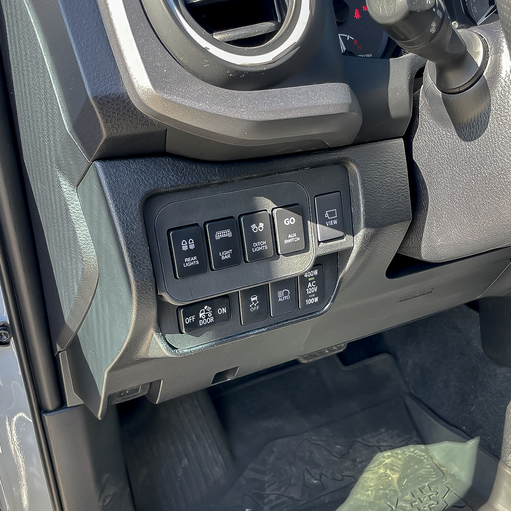 Base Switch Panel for 4 Small Switches Fits 2016 - 2023 Tacoma (Double Cab)