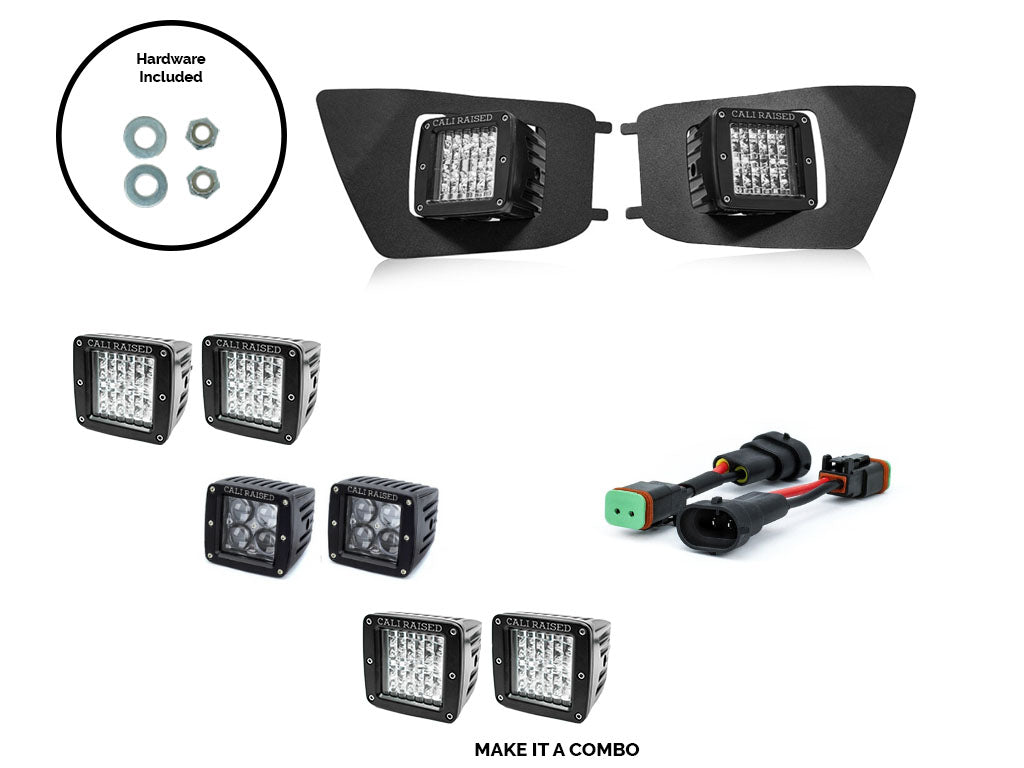 LED Fog Light Pod Replacements Brackets Kit Fits 2012-2015 Toyota Tacoma