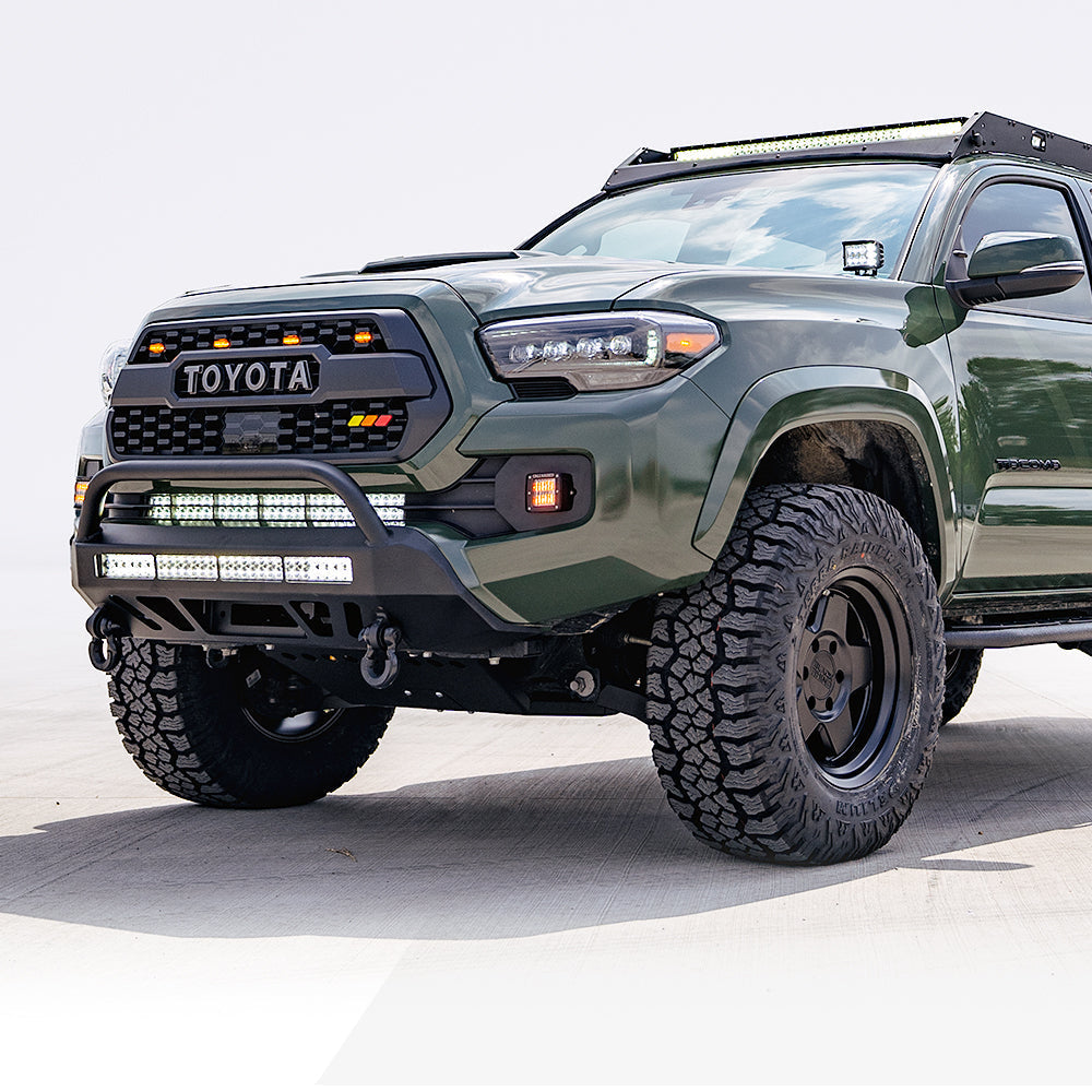 Stealth Bumper Fits 2016+ Tacoma - 32in LED BAR (SPOT BEAM) // NO SWITCH // 32in SPOT BEAM with Relocation Mounts // NO Switch // Smittybilt XRC GEN3 9.5K // NO D-Ring