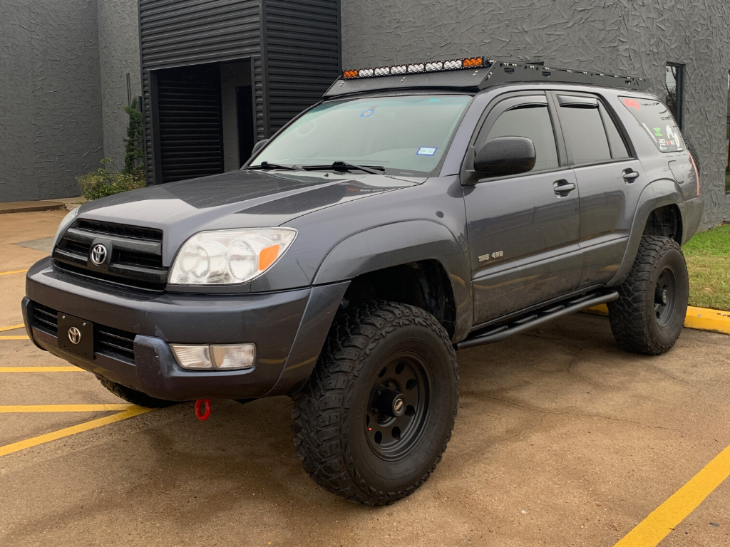 2003-2009 Toyota 4Runner Trail Edition Bolt On Rock Sliders - Kick Out  // Powder Coat