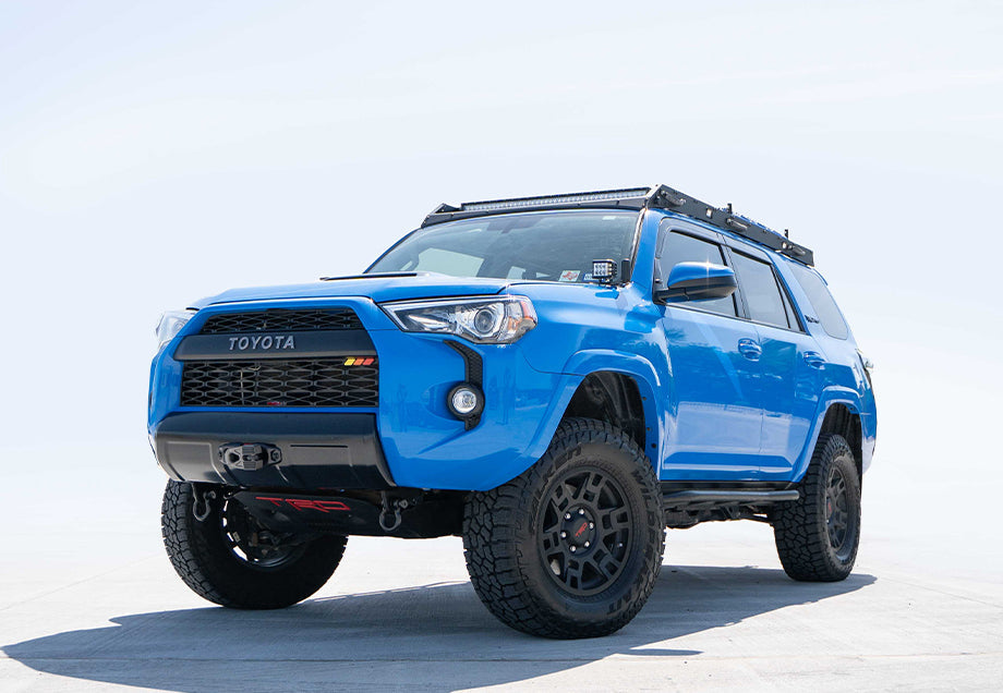 2010-2024 Toyota 4Runner Trail Edition Bolt On Rock Sliders - Kick Out  // Bedliner