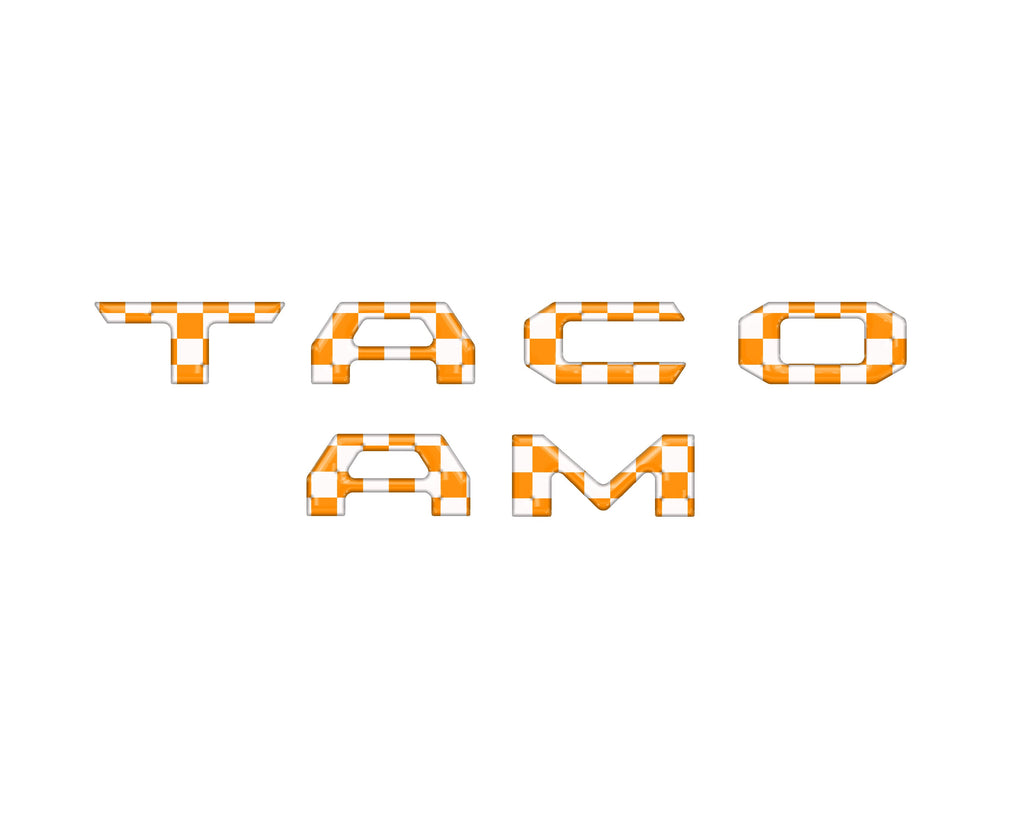 Tennessee Checkerboard Glove Box & Tailgate Letter Inserts Fits 2016-2023 Toyota Tacoma