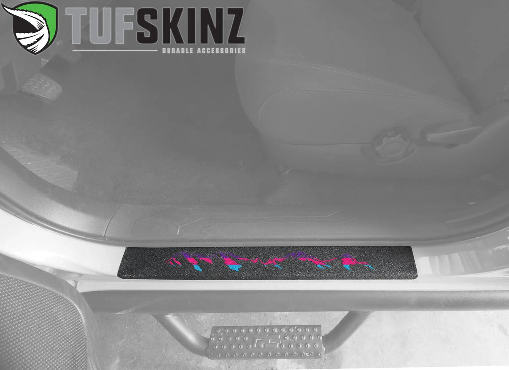 4X For Toyota Accessory Tri-Color Blue Car Door Sill Protector 4X For Toyota Accessory Tri-Color Blue Car Door Sill Protector