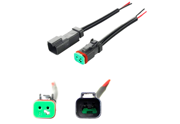 Waterproof 2-Pin DT Male/Female Plug Adapters