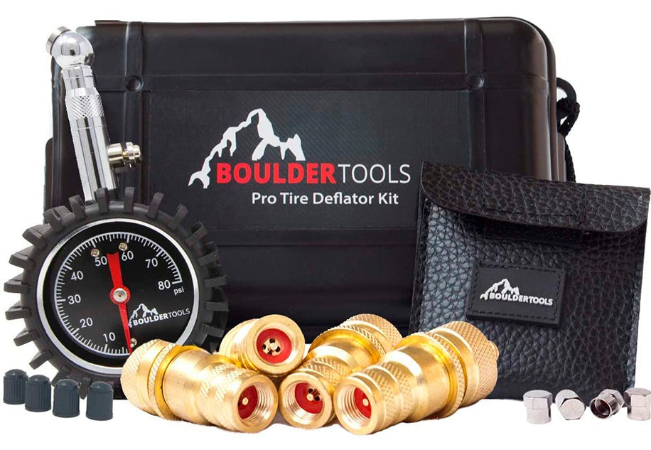 Boulder Tools Tire Deflators and 80 PSI Tire Pressure Gauge - Adjustable, Automatic for car, Truck, Motorcycle