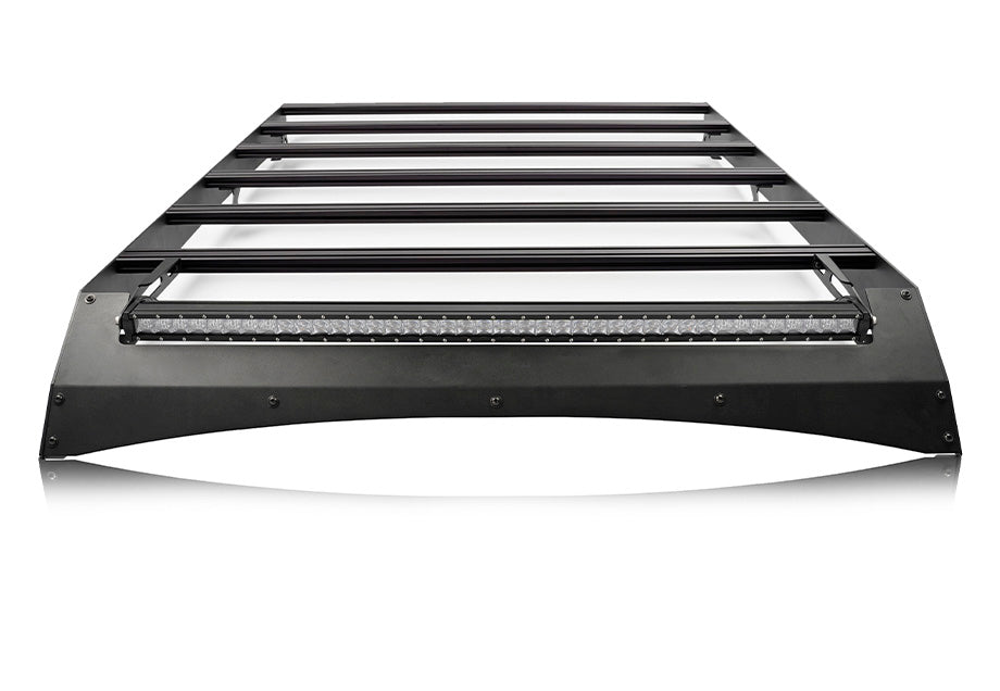 Crew Max Economy Roof Rack Fits 2014-2021 Tundra  - Rack Only WITHOUT Light Bar cut-out //  LED LIGHT BAR - BLUE  - SMALL